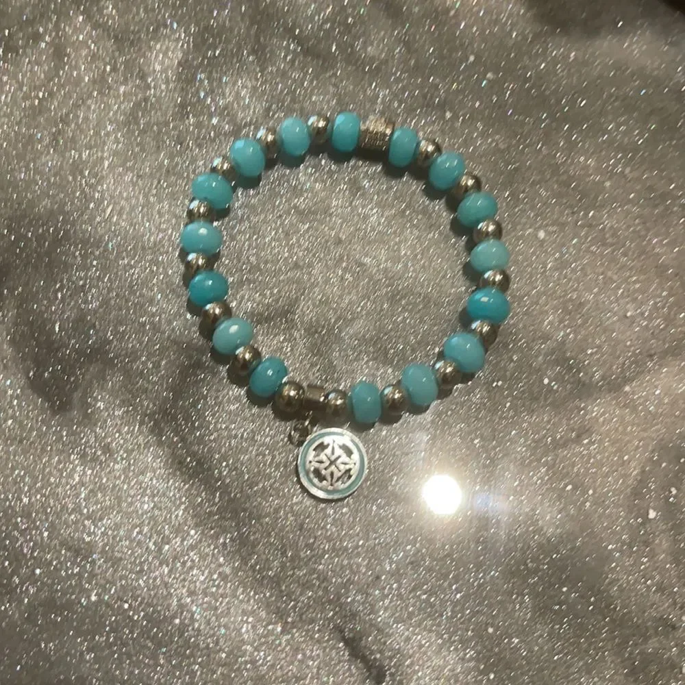 RUSTIC CUFF silver and baby blue!